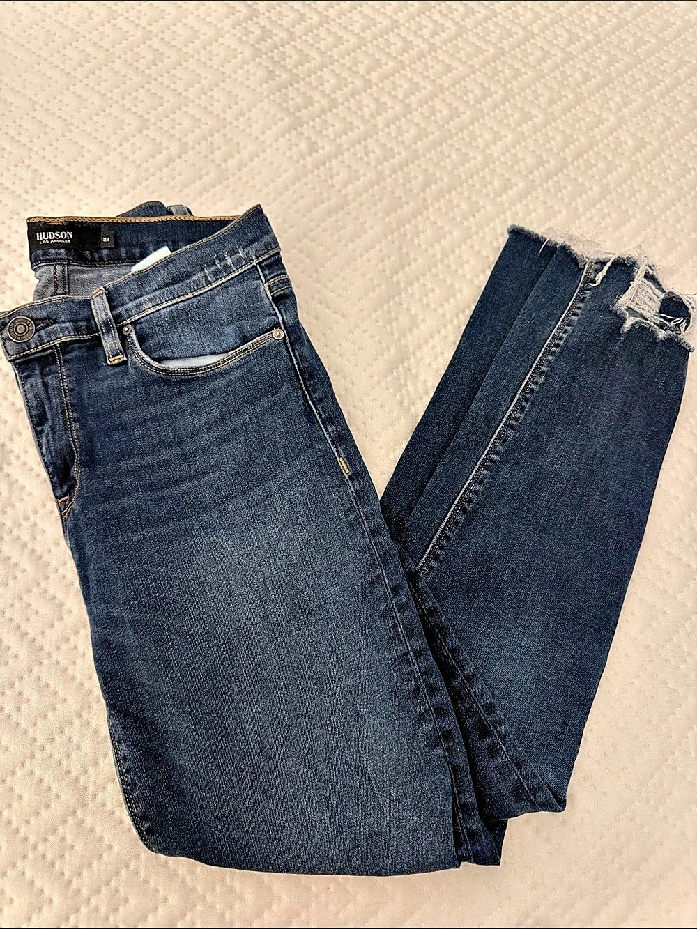 Hudson Nico Mid-Rise Super Skinny Ankle Jeans Skinny Jeans Blue Waist 27